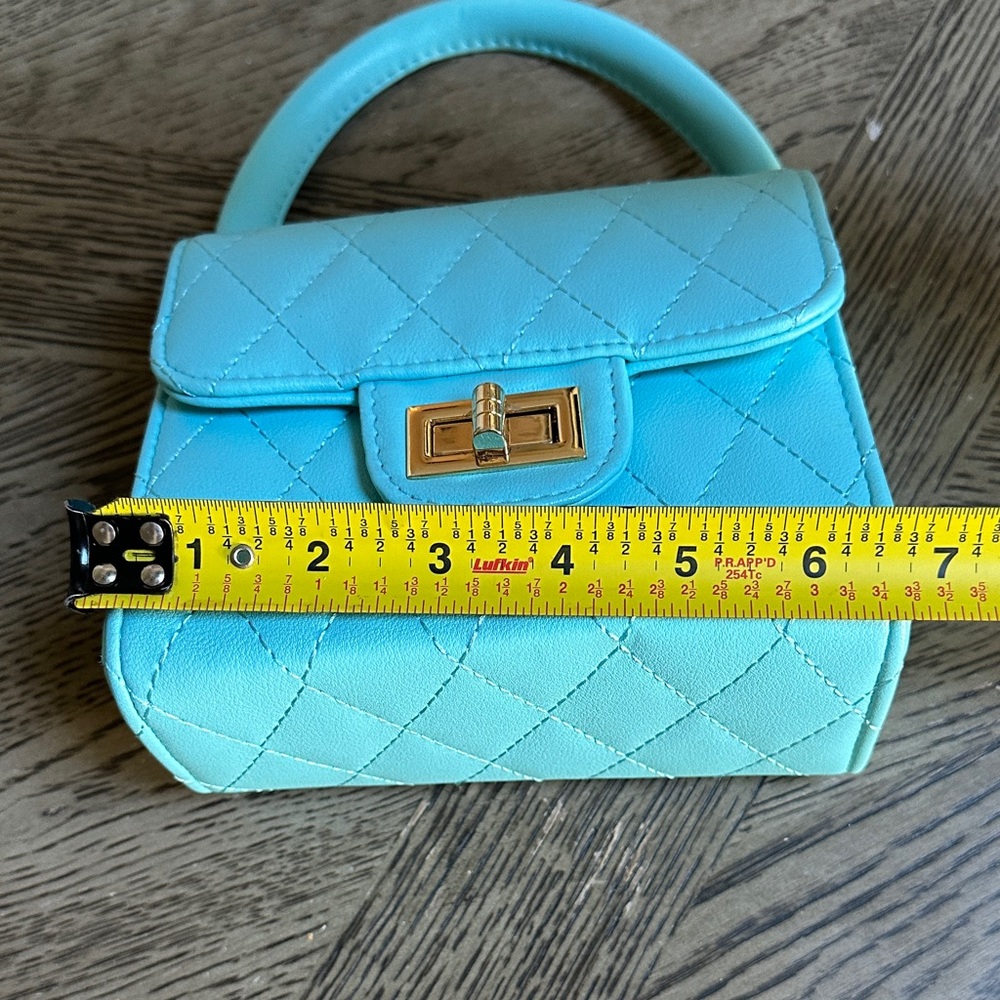 Aqua Quilted Small Handbag - Picture 8 of 12